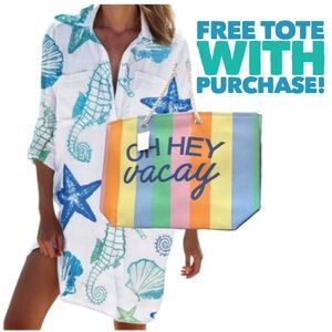 Beautiful Beach Shirtdress Coverup